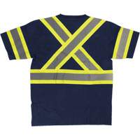 Short Sleeve Safety T-Shirt, Cotton, X-Small, Navy Blue Absolute Business Supply