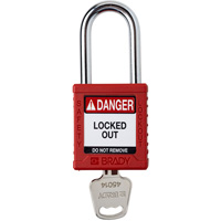Cadenas de verrouillage Velocity, Rouge, Cl&eacute;s diff&eacute;rentes, Nylon, Largeur de 1-1/2" Absolute Business Supply