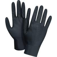 Heavyweight Tactile Grip Examination Gloves, Large, Nitrile, 8-mil, Powder-Free, Black, Class 2 Absolute Business Supply
