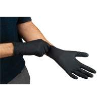 Heavyweight Tactile Grip Examination Gloves, Large, Nitrile, 8-mil, Powder-Free, Black, Class 2 Absolute Business Supply