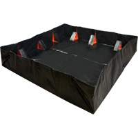 IBX Wall Pop-Up Berm, 4488 US gal. Capacity, 12' W x 50' L x 12" H, Snap-Up Bracket Absolute Business Supply