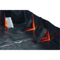 IBX Wall Pop-Up Berm, 4488 US gal. Capacity, 12' W x 50' L x 12" H, Snap-Up Bracket Absolute Business Supply