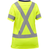Bisley&reg; Women's X-Back Short Sleeve Shirt, Poly-Cotton, Small, High Visibility Lime-Yellow Absolute Business Supply