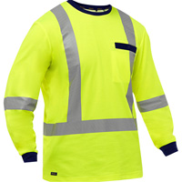 Bisley&reg; X-Back Long Sleeve Shirt, Poly-Cotton, Small, High Visibility Lime-Yellow Absolute Business Supply