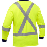 Bisley&reg; X-Back Long Sleeve Shirt, Poly-Cotton, Small, High Visibility Lime-Yellow Absolute Business Supply