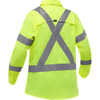 Bisley&reg; X-Back Women's Long Sleeve Work Shirt with X-Airflow, Poly-Cotton, Small, High Visibility Lime-Yellow Absolute Business Supply