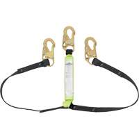 SA-64000-4 Shock Absorbing Lanyard, 4', Snap Hook Center, Snap Hook Leg Ends, Polyester Absolute Business Supply