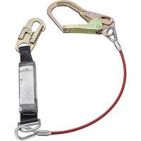 SA-5502-6 Shock Absorbing Lanyard, 6', Form Hook Center, Snap Hook Leg Ends, Galvanized Steel Absolute Business Supply