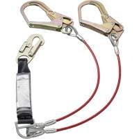 SA-55522-4 PVC-Coated Shock Absorbing Lanyard, 4', Form Hook Center, Snap Hook Leg Ends, Galvanized Steel Absolute Business Supply