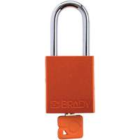 Cadenas de verrouillage de s&eacute;curit&eacute; Velocity Plus, Orange, Cl&eacute;s identiques, Aluminium, Largeur de 1-1/2" Absolute Business Supply