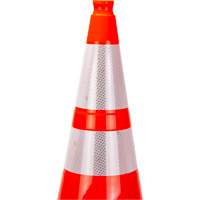Premium Traffic Cone, 28", Orange, 4" & 6" Reflective Collar(s) Absolute Business Supply