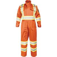Fire-Resistant Coverall with High-Visibility Bands, Size Small, Orange Absolute Business Supply