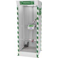 Cabine de douche d'urgence et douche oculaire/faciale couverte avec pompe de puisard Absolute Business Supply