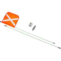Tige de s&eacute;curit&eacute; robuste, Fixation Filet&eacute;, Hauteur 8', Orange avec X r&eacute;fl&eacute;chissant Absolute Business Supply