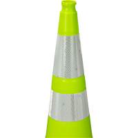 Premium Traffic Cone, 36", Lime Green, 4" & 6" Reflective Collar(s) Absolute Business Supply