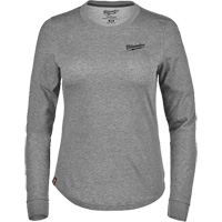 FREEFLEX Long-Sleeve Hybrid T-Shirt, Women's, X-Small, Grey Absolute Business Supply