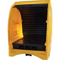 4-Drum Hard Cover Spill Pallet, 68.11" L x 61.61" W x 83.07" H, 1433 lbs. Load Capacity Absolute Business Supply