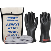 Class 0 Rubber Electrical Glove Kit, 8, 11" L, 20 cal/cm², NFPA 70E Absolute Business Supply