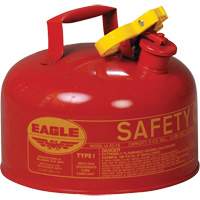 Bidon de s&eacute;curit&eacute; pour les produits inflammables, Type I, Acier galvanis&eacute;, 2 gal. US, Rouge, Homologu&eacute; FM/List&eacute; UL/ULC Absolute Business Supply