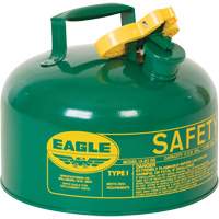 Bidon de s&eacute;curit&eacute; pour les combustibles, Type I, Acier galvanis&eacute;, 2 gal. US, Vert, Homologu&eacute; FM/List&eacute; UL/ULC Absolute Business Supply