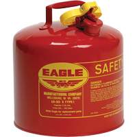 Bidon de s&eacute;curit&eacute; pour les produits inflammables, Type I, Acier galvanis&eacute;, 5 gal. US, Rouge, Homologu&eacute; FM/List&eacute; UL/ULC Absolute Business Supply
