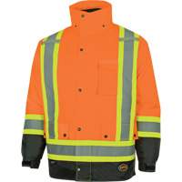 Parka de s&eacute;curit&eacute; d'hiver imperm&eacute;able 7-en-1 5056 Pioneer Yukon, Polyester, Noir/Orange haute visibilit&eacute;, T-petit Absolute Business Supply