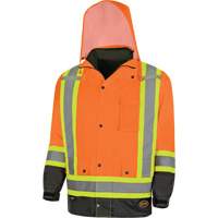 Parka de s&eacute;curit&eacute; d'hiver imperm&eacute;able 7-en-1 5056 Pioneer Yukon, Polyester, Noir/Orange haute visibilit&eacute;, T-petit Absolute Business Supply