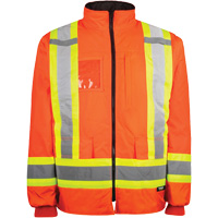 Manteau haute visibilit&eacute; 7-en-1, Polyester, Orange haute visibilit&eacute;, T-petit Absolute Business Supply