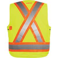 Veste haute visibilit&eacute; pour arpenteur, Orange haute visibilit&eacute;, Petit, Polyester Absolute Business Supply