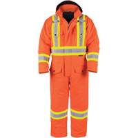 Salopette en canevas doubl&eacute;e haute visibilit&eacute;, Petit, Orange haute visibilit&eacute; Absolute Business Supply
