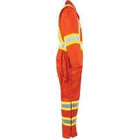 High-Visibility Unlined Coveralls, Small, High Visibility Orange Absolute Business Supply