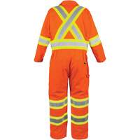 High-Visibility Unlined Coveralls, Small, High Visibility Orange Absolute Business Supply