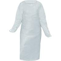 Blouse CoverMe avec passe-pouces, Taille unique, Blanc, Poly&eacute;thyl&egrave;ne Absolute Business Supply