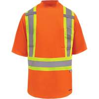 Viking&reg; Safety Bamboo Lined T-shirt, Polyester, Small, High Visibility Orange Absolute Business Supply