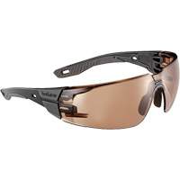 RUSH+ 2.0 M/L Safety Glasses with Black & Grey Frame, Bronze Lens, Anti-Fog/Anti-Scratch, ANSI Z87+ Absolute Business Supply