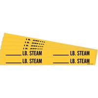 Marqueurs de tuyau avec espace vierge suivi de LB. Steam, Autocollant, 1-1/8" h x 7" la, Noir sur jaune Absolute Business Supply
