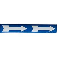 Marqueurs de tuyau avec fl&egrave;ches, Autocollant, 4" h x 12" la, Blanc/bleu Absolute Business Supply
