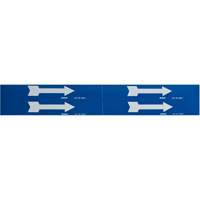 Marqueurs de tuyau avec fl&egrave;ches, Autocollant, 1-1/8" h x 7" la, Blanc/bleu Absolute Business Supply