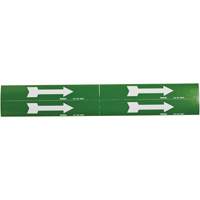 Marqueurs de tuyau avec fl&egrave;ches, Autocollant, 1-1/8" h x 7" la, Blanc/vert Absolute Business Supply