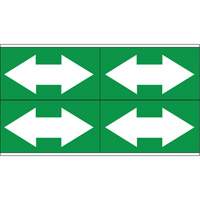 Marqueurs de tuyau avec fl&egrave;ches bidirectionnelles, Autocollant, 1-1/8" h x 7" la, Blanc/vert Absolute Business Supply
