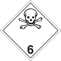 Toxic Materials TDG Placard, Adhesive Vinyl Absolute Business Supply