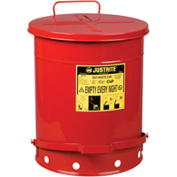 Contenants pour d&eacute;chets huileux, Homologu&eacute; FM/List&eacute; UL, 14 gal. US, Rouge Absolute Business Supply