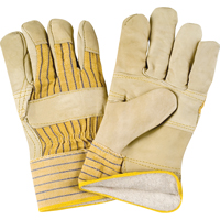 Winter-Lined Patch-Palm Fitters Gloves, Large, Grain Cowhide Palm, Cotton Fleece Inner Lining Absolute Business Supply