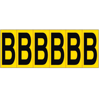 Individual Adhesive Letter Markers, B, 2-15/16" H, Black on Yellow Absolute Business Supply