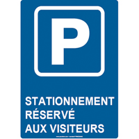 Panneau de stationnement r&eacute;serv&eacute;, 14" x 10", Aluminium, Français avec pictogramme Absolute Business Supply