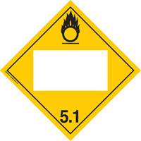 Oxidizer TDG Placard, Adhesive Vinyl Absolute Business Supply