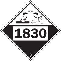 1830 Sulphuric Acid Corrosive Materials TDG Placard, Plastic Absolute Business Supply