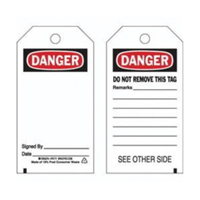 Accident Prevention Tags, Polyester, 3" W x 5-3/4" H, English Absolute Business Supply