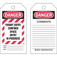 &eacute;tiquettes Confined Space, Polyester, 3" la x 5-3/4" h, Anglais Absolute Business Supply