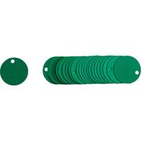 &eacute;tiquettes rondes vierges pour vannes, Aluminium, 2" dia. Absolute Business Supply